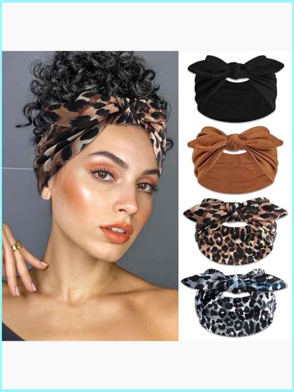 Soft Wide Headbands Non Slip Hair Wraps Boho Style Set of 4